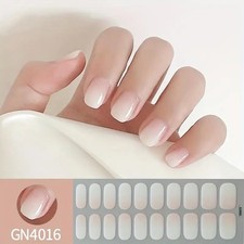 20 Strips Semi Cured Gel Polish Gradient Nail Stickers UV with Nail File GN4016