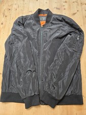 Primark Black Padded Bomber Style Jacket with Orange Lining size XL
