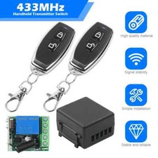 2x 12V Relay Wireless RF Garage Door Remote Control Switch Transmitter Receiver