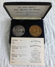1969 PRINCE OF WALES INVESTITURE HM SILVER AND BRONZE 2 MEDAL SET - vaughtons