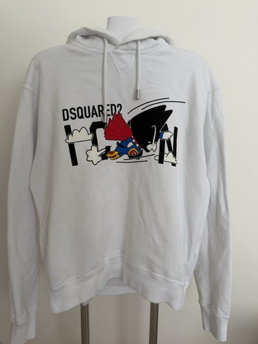Dsquared2 men hoodie white - dsquared2, men's