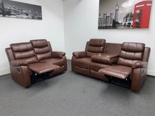 Lando Brown Leather 3 Seater +