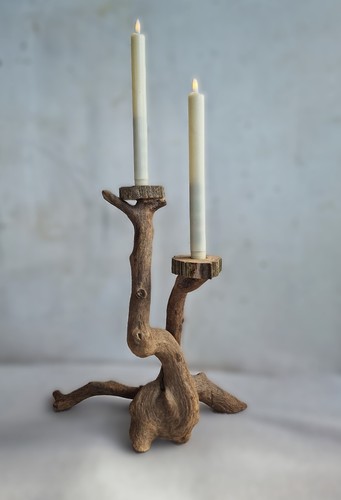 Driftwood candle holder - driftwood,