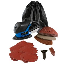 Draper Detail Sander Kit 75W Electric Tri-Palm Finger Pad + 48 Sanding Sheets
