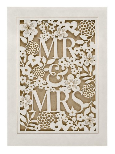 Wedding card mrs - mr, 3d