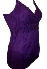 NEW BEAUTIFUL PURPLE PER UNA M&S CRINKLE EMBELLISHED CAMISOLE TOP 10 12 14 16 *