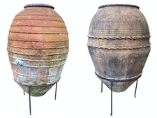 Antique Olive Oil Jars Pot Urn Turkish Greek Terra Cotta Pairs Planter Selection