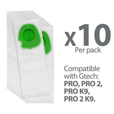 10 Dust Bags for GTECH PRO K9