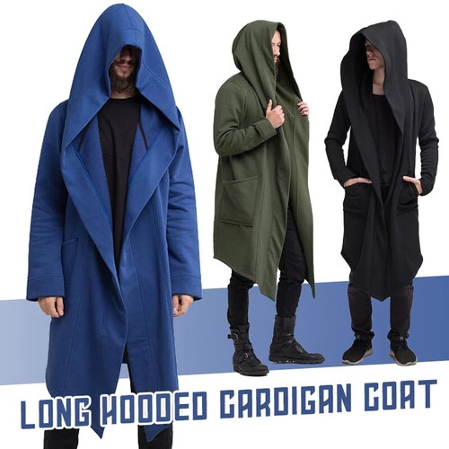 Mens long sleeve hooded open - long,