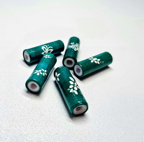 Handmade paper tube beads - tube,