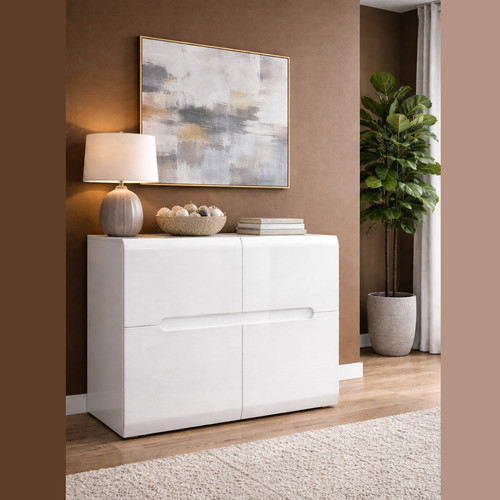 Sideboard cabinet white gloss - cabinet,