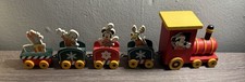 Mickey Mouse Mini Wooden Toy Train Christmas Miniature Ornaments Xmas Decor Gift