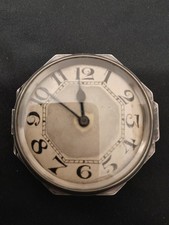 Vintage RR Bentley special dashboard clock hub nut shape  silver plated wind up