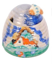 Clarice Cliff ' Newlyn ' Pattern Large Beehive Honey Pot, circa 1936, Art Deco