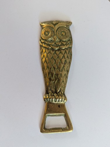 Solid brass owl bottle opener - brass,