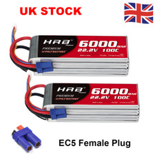 2X HRB 6000mAh 6S EC5 100C