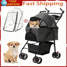 BLACK PET STROLLER FOR MEDIUM