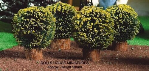 Four small round bushes - four,