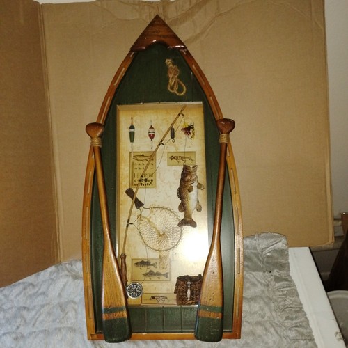 Wooden fishing row boat wall - wooden,