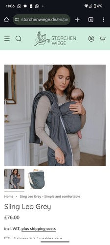 Storchen wiege baby - sling, 100%
