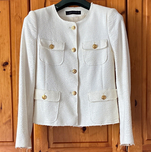 Zara woman white boucle - zara,
