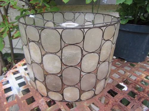 Capiz shell drum lightshade - capiz,
