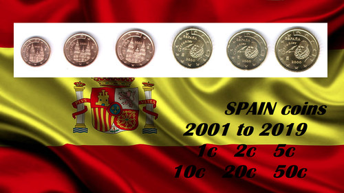 Spain coins 10 20 50 - spain, 5