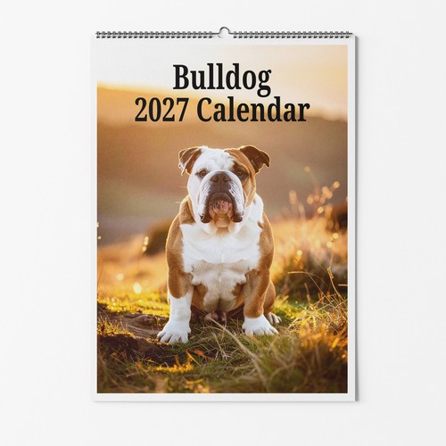 Bulldog dog wall calendar a3 - calendar,