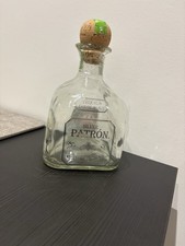 Patron Tequila De Agave Empty Glass Bottle With Cork  700ml 