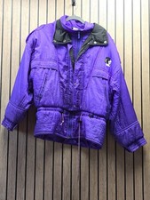 77z Vintage 90s Rodeo Ski Jacket Size 14 Purple Loose Boxy Padded Winter Bomber