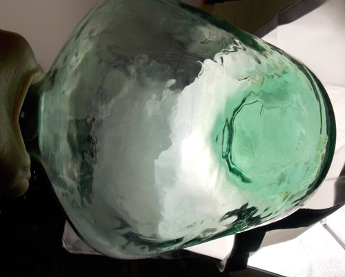 Antique green glass - green,
