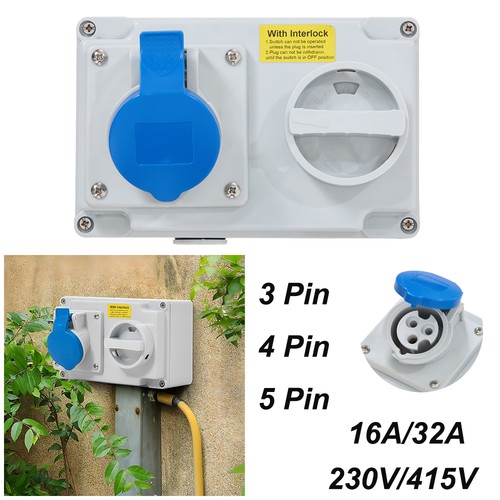 Interlocked switched socket - switched,