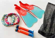 kids swimming flippers, Diving Weights Bundle. Zoggs, Sea Quad Bundle