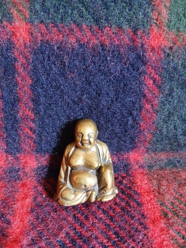 Vintage brass small buddha - vintage,