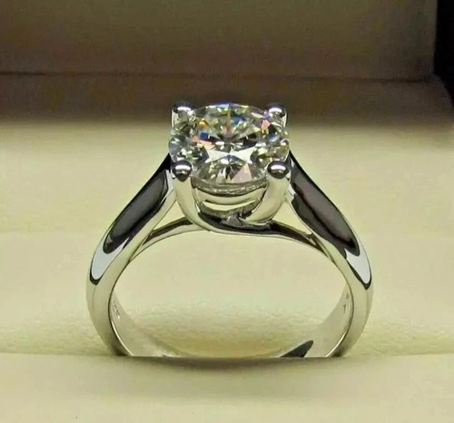3ct round moissanite - 3ct, solitaire