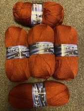5 x 100g 4 Ply 25% Wool Sytlecraft Life Cognac Joblot Knitting Yarn Craft