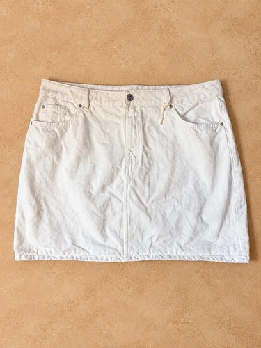 Soft white denim mini - m&s,