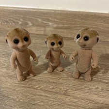 Sylvanian Families Cute Meerkat Figures X 3, Adult X 2, & Child X 1.
