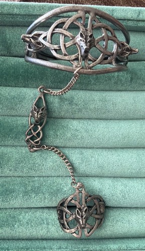 Vintage pewter celtic wolf - pewter,