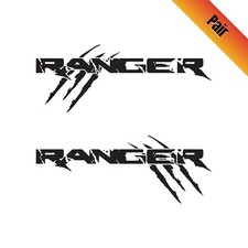 Premium Black Vinyl Sticker Set for Ford Ranger Claw - Side Decals