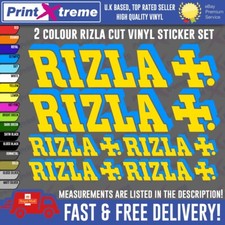 Rizla 2 Colour Stickers / Decals Pack of 6, Race, Motorcycle, Suzuki, Gilera, RS