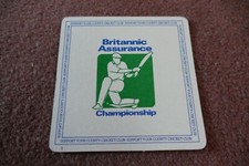 Beer mats drip mat coasters BRITANNIC ASSURANCE CRICKET CHAMPIONSHIP SUPPORT