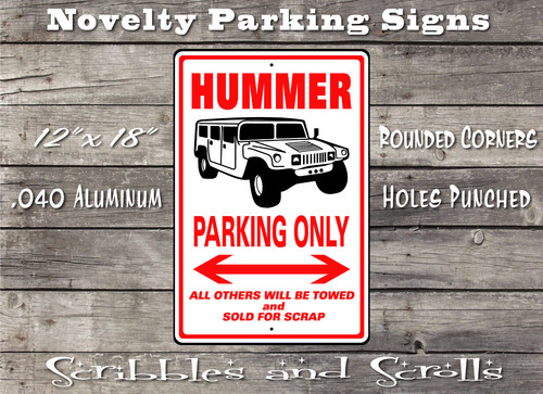 Parking sign hummer garage - parking,