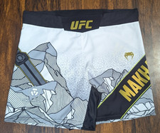 UFC Venum Fight Shorts – Custom “Makhachev” Edition – White/Gold – All Sizes 