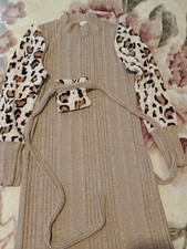 Cute Peach Dress With Belt Bag