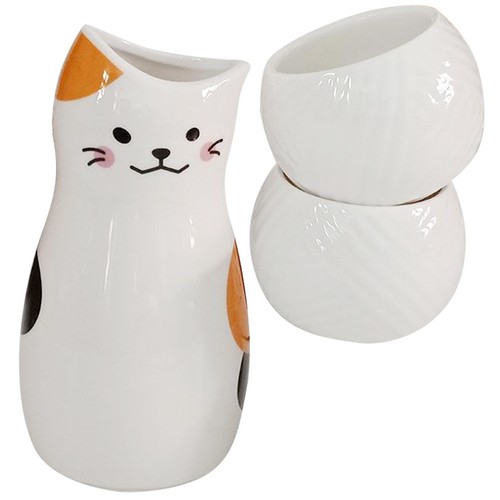 Set ceramic sake and cup - ceramic,
