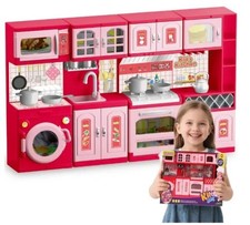 4-in-1 Mini Kitchen Set for Kids | Doll Kitchen House Playset with Accessories