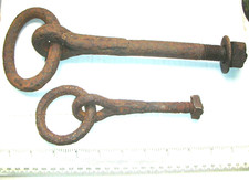 Two Antique Hand-Forged Iron Rope Anchor Points/Bolts for Beams etc