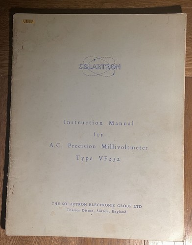 Solartron vf252 precision - vf252, a.c.