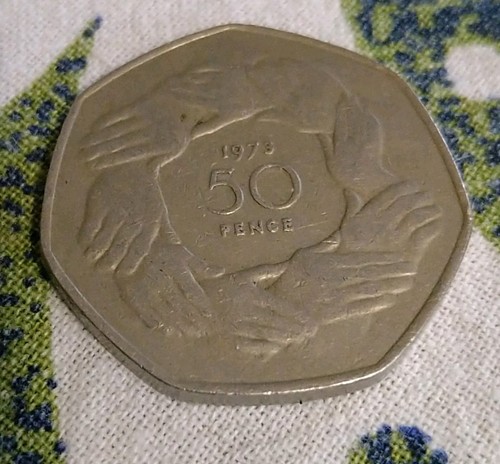 Large old style 1973 50p - , fifty